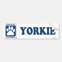 YORKIE_blue Etiqueta De Parachoque