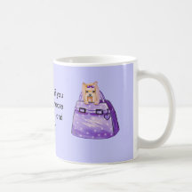 Yorkie en taza de café de la taza del monedero del