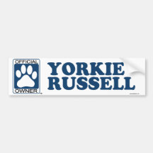 YORKIE RUSSELL_blue Pegatina De Parachoque