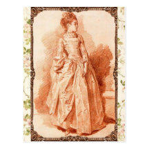 "Young Woman Standing" Wenskaarten