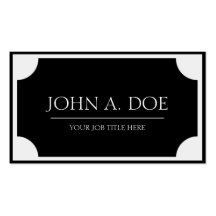 ¡YourJobTitle! Blanco negro de la placa/de la fron Tarjeta De Visita