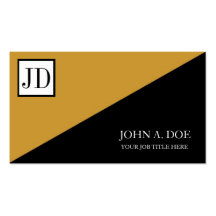 ¡YourJobTitle! Oro amarillo del negro cuadrado del Plantilla De Tarjeta Personal