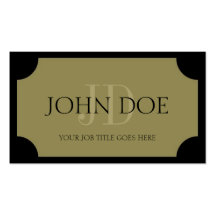 ¡YourJobTitle! Placa/monograma/negro antiguos del  Plantillas De Tarjetas De Visita