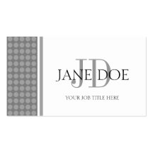 ¡YourJobTitle! Punto de plata del monograma/Libro  Plantilla De Tarjeta De Visita