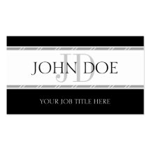 ¡YourJobTitle! Rayas blancas Tarjeta Personal