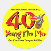 Yung ningún 40.o cumpleaños del MES Pegatinas Redondas