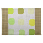 Yute y lunar retro Placemat del verde manteles individuales