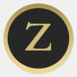 Z:: Oro elegante del monograma Z y pegatinas negro