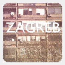 Zagreb Calcomania Cuadrada Personalizada