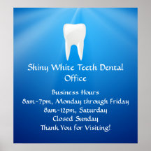 Zambullida azul dental u oficina del dentista poster