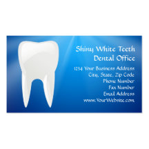 Zambullida azul dental u oficina del dentista tarjetas de visita