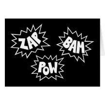 ZAP al PRISIONERO DE GUERRA FX sano cómico - negro Tarjetas