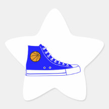 Zapatilla de deporte azul del baloncesto pegatinas forma de estrella