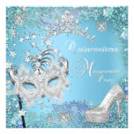 Zapato azul de la tiara del décimo quinto fiesta d anuncio personalizado