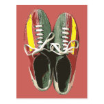 Zapato de bolos retro de los zapatos de bolos del  postal
