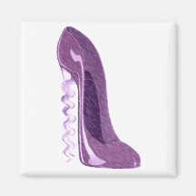 Zapato del estilete de la lila del sacacorchos iman para frigorífico