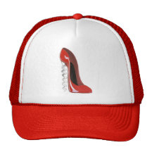 Zapato rojo del estilete del sacacorchos gorros bordados