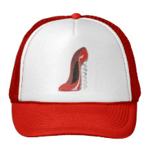 Zapato rojo del estilete del sacacorchos gorros bordados