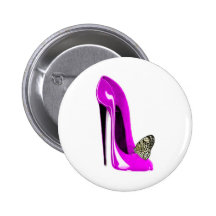 Zapato y mariposa rosados del estilete pins