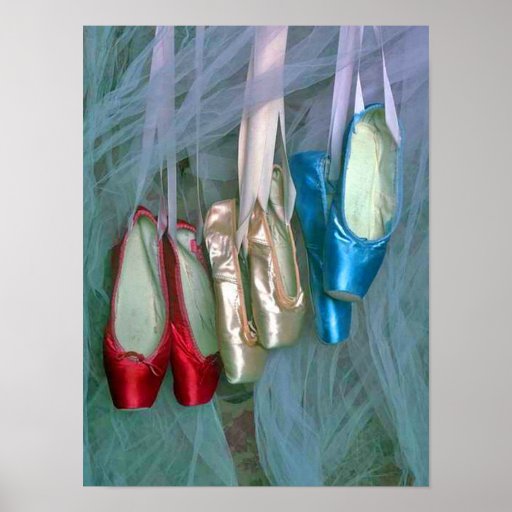 Zapatos de ballet coloridos posters