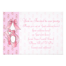 Zapatos de ballet rosados invitacion personalizada