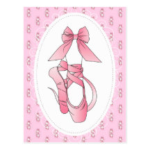 Zapatos de ballet rosados postales