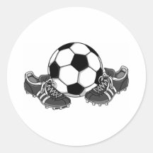 Zapatos del balón de fútbol pegatina redonda