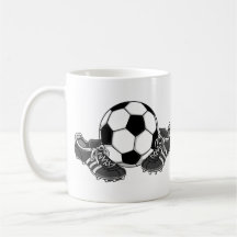 Zapatos del balón de fútbol tazas de café
