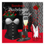 Zapatos negros rojos del fiesta de Bachelorette de Invitacion Personalizada