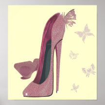 Zapatos rosados del estilete de la chispa y el pos