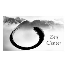 Zen tranquilo Enso de las montañas de la acuarela  Tarjetas De Visita