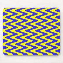 Zigzag azul y amarillo tapetes de ratones