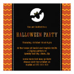Zigzag elegante Halloween del galón de la luna fan Invitación