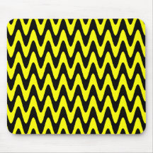 Zigzag negro y amarillo alfombrilla de raton
