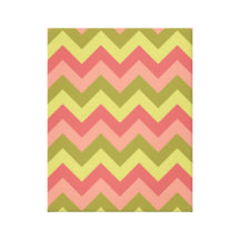 Zigzag rosado y verde impresión de lienzo