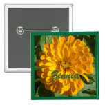 Zinnia amarillo de oro pin