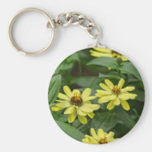 Zinnias amarillos llavero personalizado