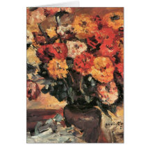 Zinnias de Lovis Corinto Tarjetón