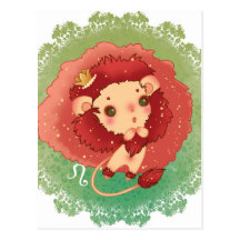 Zodiac león leo tarjeta postal