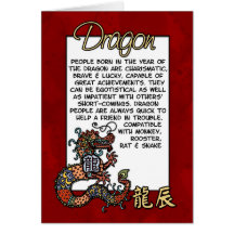 Zodiaco chino - dragón tarjeton