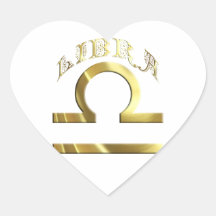 Zodiaco de la astrología del símbolo del libra del colcomanias corazon personalizadas