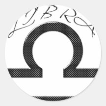 Zodiaco de la astrología del símbolo del libra etiqueta