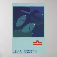 Zodiaco de la constelación de la escala del libra  poster