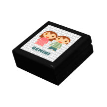 Zodiaco de los géminis para los niños caja de recuerdo