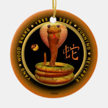 Zodiaco de madera Piscis de la serpiente 2025 de V Ornamento De Navidad