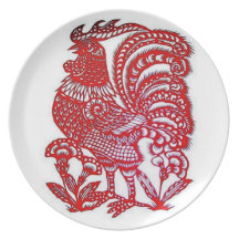 Zodiaco Gallo-Chino Plato Para Fiesta