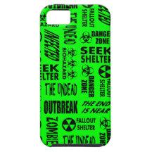 Zombi, brote, negro del Biohazard y verde del neón iPhone 5 Case-Mate Carcasa