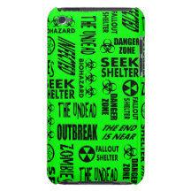 Zombi, brote, negro del Biohazard y verde del neón Barely There iPod Funda