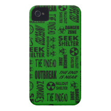 Zombi, brote, Undead, negro del Biohazard y verde iPhone 4 Coberturas
