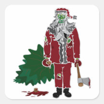 Zombi Papá Noel Colcomanias Cuadradases
